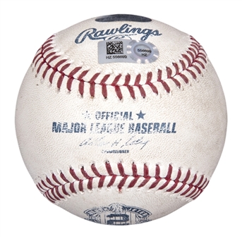 2014 Derek Jeter Game Ready Baseball From Last Home Game On 9/25/14 Vs Baltimore With Display Case (MLB Authenticated & Steiner)
